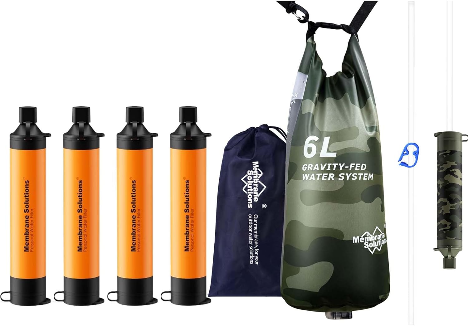 Water Filter Straw - Filtro d'acqua Pro 6L Camo Gravity