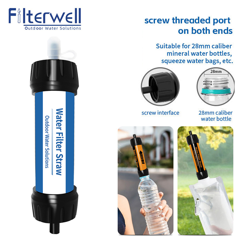 Water Filter Straw - Filterwell Filtro da campeggio Cannuccia d'acqua