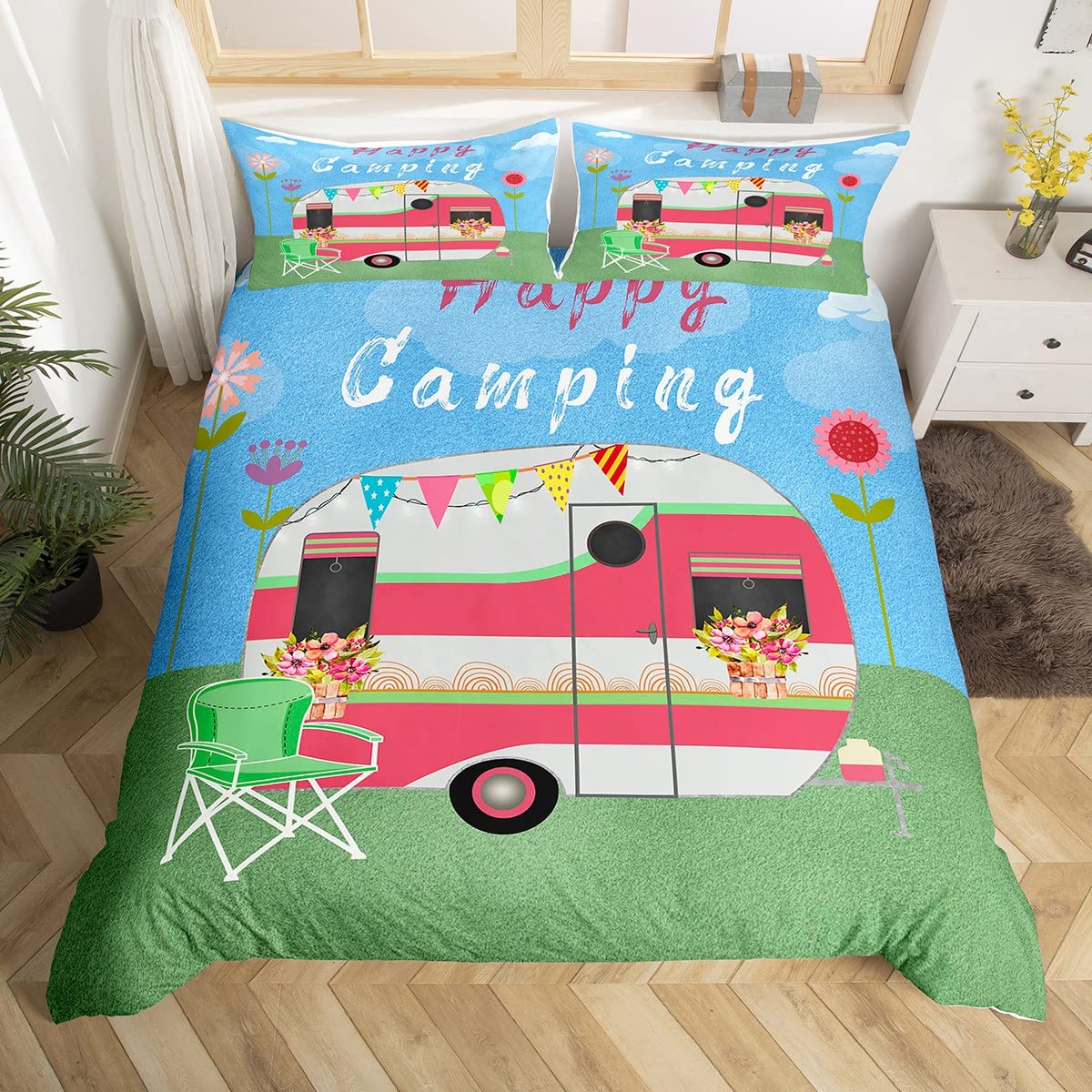 Outdoor Adventure Quilt - Happy Camping copripiumino Set biancheria da