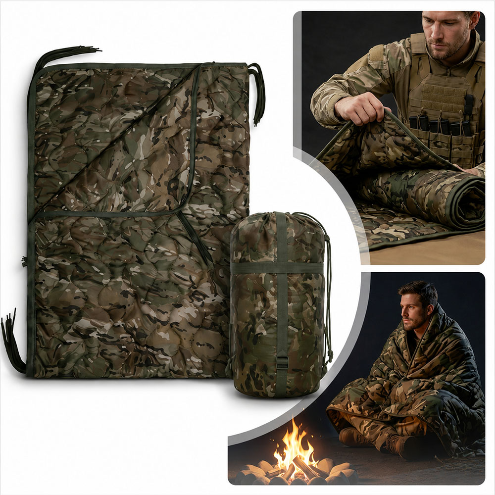 Outdoor Adventure Quilt - Coperta da Campeggio Mimetica con Cerniera