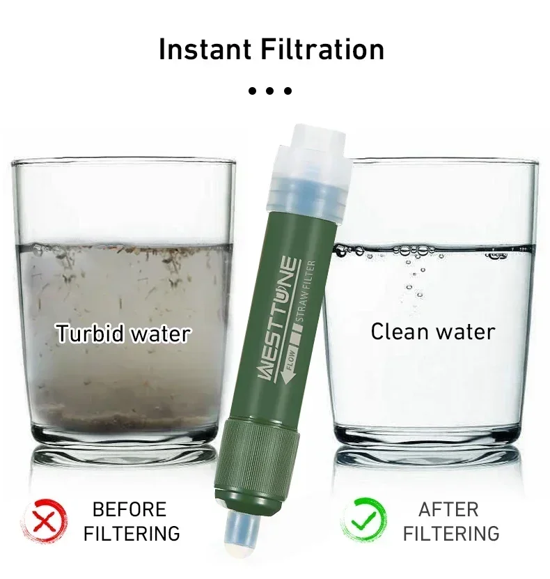 Water Filter Straw - Westtune Mini campeggio esterno purificazione filtro